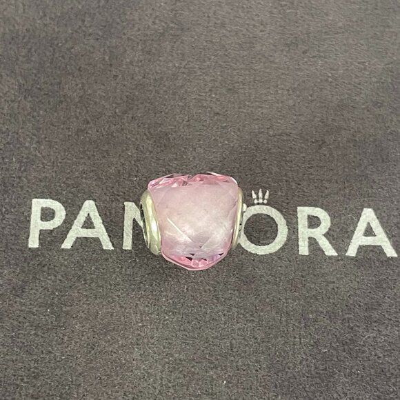 Pandora S925 Silver Pink Love String Ornament Glass Bead - Picture 1 of 4